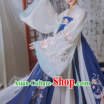 Chinese Traditional Embroidered Hanfu Dress Ancient Court Lady Garment Tang Dynasty Imperial Consort Historical Costumes for Women