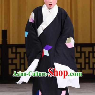 Jin Yunu Chinese Peking Opera Poor Scholar Mo Ji Apparels Costumes and Headpieces Beijing Opera Xiaosheng Garment Young Male Beggar Clothing