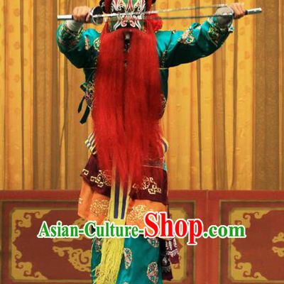 Bai Shui Tan Chinese Peking Opera Martial Male Apparels Costumes and Headpieces Beijing Opera Wusheng Garment Hero Xu Qiying Clothing