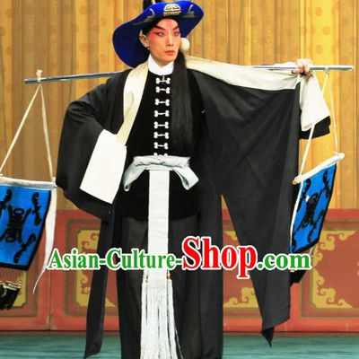 Bai Shui Tan Chinese Peking Opera Swordsman Apparels Costumes and Headpieces Beijing Opera Wusheng Garment Martial Male Clothing