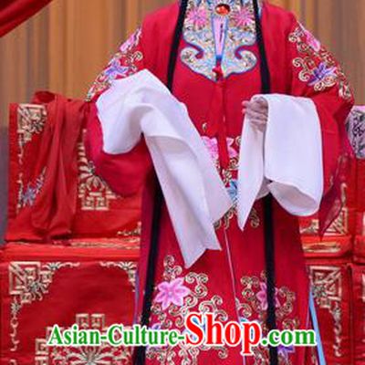 Chinese Beijing Opera Huadan Garment Costumes and Hair Accessories The Jade Hairpin Traditional Peking Opera Bride Wedding Dress Zhang Yuzhen Apparels