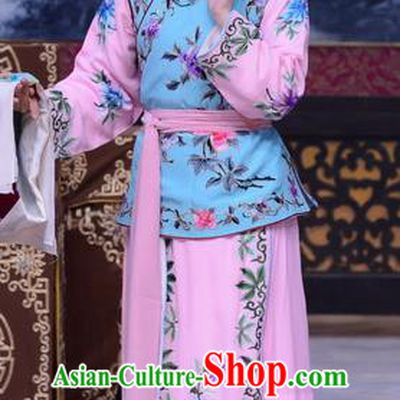 Chinese Beijing Opera Young Lady Garment Costumes and Hair Accessories The Jade Hairpin Traditional Peking Opera Servant Girl Dress Apparels