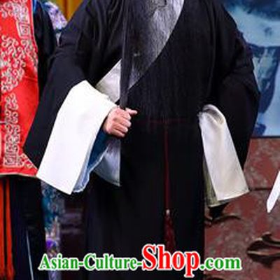 Zeng Ti Pao Chinese Peking Opera Elderly Male Apparels Costumes and Headpieces Beijing Opera Garment Laosheng Fan Ju Clothing