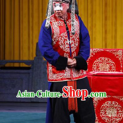 Zeng Ti Pao Chinese Peking Opera Chou Apparels Costumes and Headpieces Beijing Opera Figurant Garment Soldier Clothing