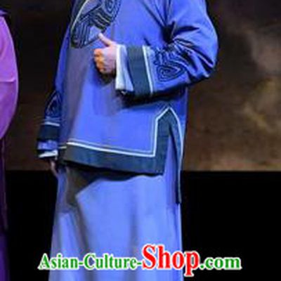 Jin E Chinese Ping Opera Qing Dynasty Merchant Garment Costumes and Headwear Pingju Opera Civilian Male Apparels Clothing