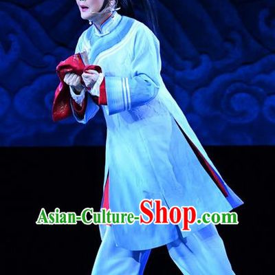 Chinese Ping Opera Civilian Female Apparels Costumes and Headpieces Jin E Traditional Pingju Opera Country Woman Dress Garment