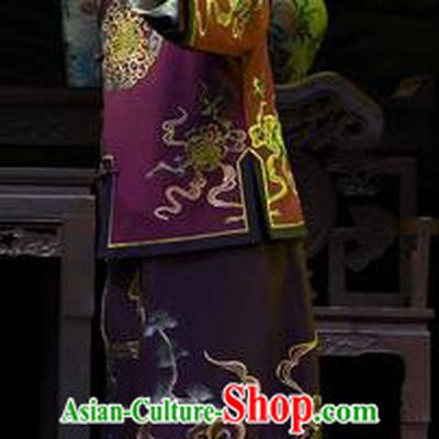 Jin E Chinese Ping Opera Qing Dynasty Landlord Garment Costumes and Headwear Pingju Opera Elderly Man Apparels Clothing