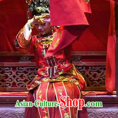 Chinese Ping Opera Young Female Servant Apparels Costumes and Headpieces Jin E Traditional Pingju Opera Bride Cao Yanan Dress Garment