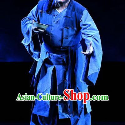 Jin E Chinese Ping Opera Qing Dynasty Pauper Garment Costumes and Headwear Pingju Opera Beggar Apparels Clothing