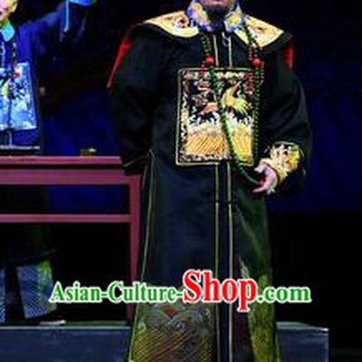 Jin E Chinese Ping Opera Qing Dynasty Minister Garment Costumes and Headwear Pingju Opera Elderly Male Apparels Clothing