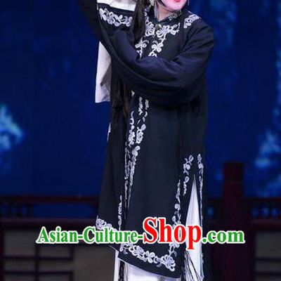 Chinese Ping Opera Tsing Yi Apparels Costumes and Headpieces Shao Gu Ji Traditional Pingju Opera Young Female Black Dress Garment