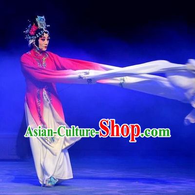 Chinese Ping Opera Diva Jiao Guiying Apparels Costumes and Headpieces Elege for Love Traditional Pingju Opera Distress Maiden Rosy Dress Actress Garment