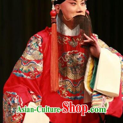 Wang Baochuan Chinese Peking Opera Lord Xue Pinggui Apparels Costumes and Headpieces Beijing Opera Elderly Male Garment Emperor Clothing