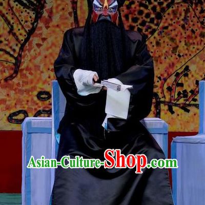 Ding Sheng Chun Qiu Chinese Peking Opera Painted Role Apparels Costumes and Headpieces Beijing Opera King Garment Lord Clothing