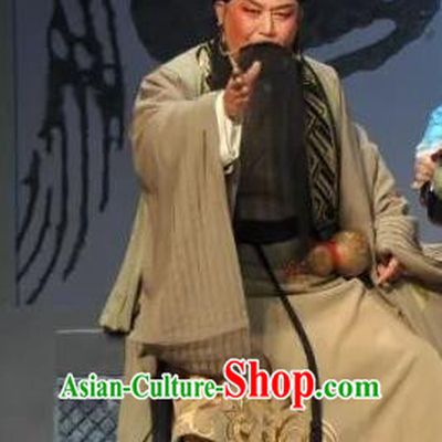 Chang Le Wei Yang Chinese Peking Opera Laosheng Apparels Costumes and Headpieces Beijing Opera Elderly Male Garment Official Clothing