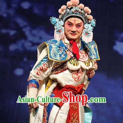 The Tiger Generals Chinese Peking Opera Wusheng Apparels Costumes and Headpieces Beijing Opera Martial Male Garment Takefu Clothing