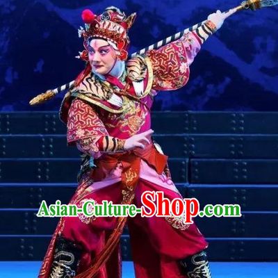 The Tiger Generals Chinese Peking Opera Wusheng Li Shouxiao Apparels Costumes and Headpieces Beijing Opera Martial Male Garment Swordsman Clothing