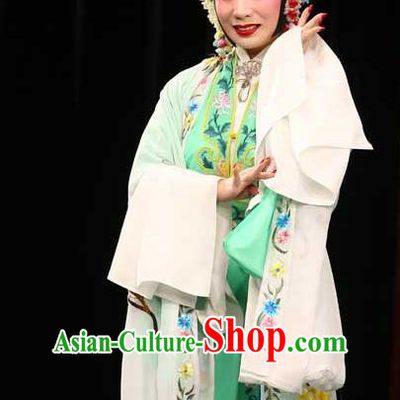 Chinese Beijing Opera Hua Tan Garment Costumes and Hair Accessories Traditional Peking Opera Imperial Concubine Dress Actress Apparels