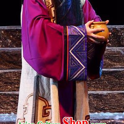 King of Qi Tian Heng Chinese Peking Opera Laosheng Apparels Costumes and Headpieces Beijing Opera Old Man Garment Swordsman Clothing