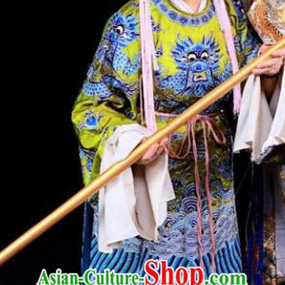 Chinese Sichuan Opera Empress Dowager Garment Costumes and Hair Accessories Traditional Peking Opera Queen Dress Elderly Female Apparels