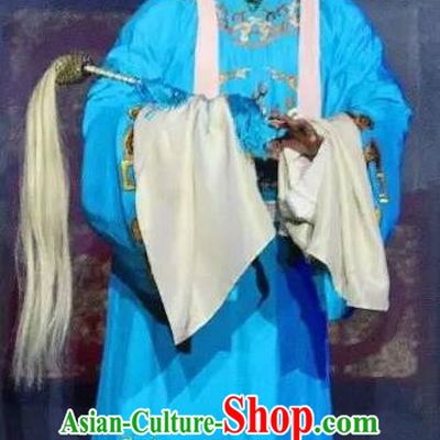 Tai Hou Gai Jia Chinese Sichuan Opera Young Man Court Servant Apparels Costumes and Headpieces Peking Opera Eunuch Garment Blue Clothing