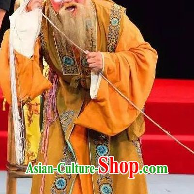 Tai Hou Gai Jia Chinese Sichuan Opera Laosheng Apparels Costumes and Headpieces Peking Opera Clown Garment Elderly Male Clothing