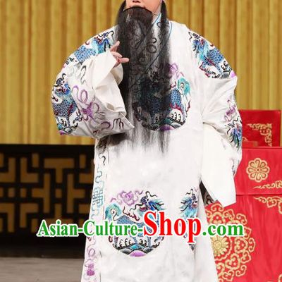 Yi Peng Xue Chinese Peking Opera Elderly Male Apparels Costumes and Headpieces Beijing Opera Laosheng Garment Official Mo Huaigu Clothing