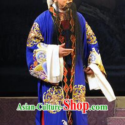Bei Feng Jin Chinese Peking Opera Elderly Male Shi Yisheng Apparels Costumes and Headpieces Beijing Opera Official Garment Scholar Clothing