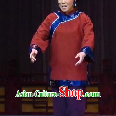 Chinese Ping Opera Republican Period Elderly Woman Apparels Costumes and Headpieces Zhao Yunniang Traditional Pingju Opera Old Dame Dress Garment