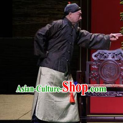 Da Sheng Kui Chinese Peking Opera Elderly Male Apparels Costumes and Headpieces Beijing Opera Merchant Garment Clothing