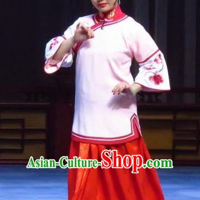 Chinese Ping Opera Republican Period Young Mistress Apparels Costumes and Headpieces Zhao Yunniang Traditional Pingju Opera Actress Dress Garment