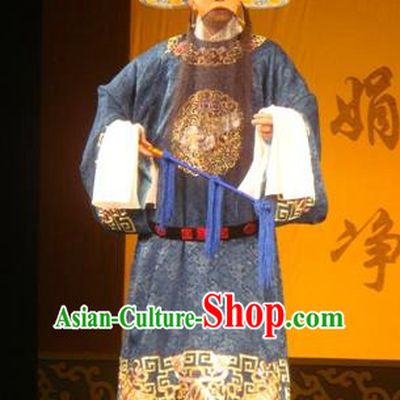 Hai Rui Bei Qian Chinese Peking Opera Minister Apparels Costumes and Headpieces Beijing Opera Official Garment Laosheng Hai Rui Clothing