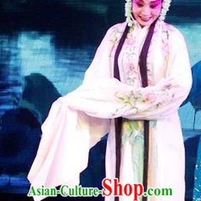 Chinese Beijing Opera Hua Tan Bai Suzhen Garment Forbidden Love Costumes and Hair Accessories Traditional Peking Opera Actress Dress Fairy Apparels