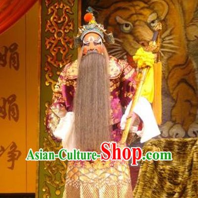 Hai Rui Bei Qian Chinese Peking Opera Duke Zhang Apparels Costumes and Headpieces Beijing Opera Elderly Male Garment Lord Clothing