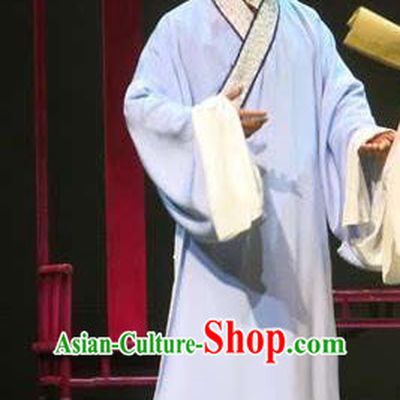 Chinese Peking Opera Scholar Liu Ruoshi Apparels Costumes and Headpieces Beijing Opera Xiaosheng Garment Young Male Clothing