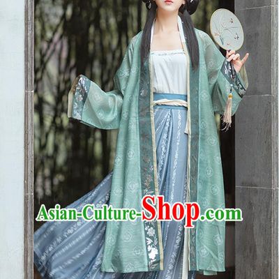 Chinese Traditional Song Dynasty Civilian Female Historical Costumes Ancient Young Lady Hanfu Dress Garment for Women