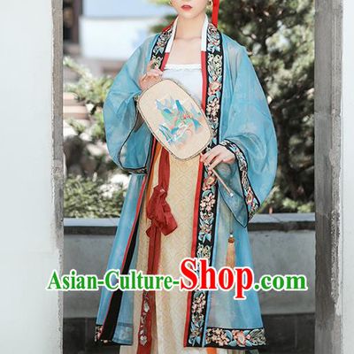 Chinese Ancient Royal Princess Embroidered Garment Hanfu Dress Traditional Song Dynasty Court Lady Historical Costumes Complete Set