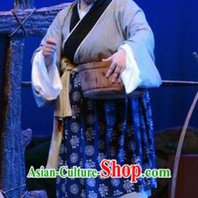Chinese Ping Opera Elderly Dame Apparels Costumes and Headpieces Breeze Pavilion Traditional Pingju Opera Old Female Dress Garment