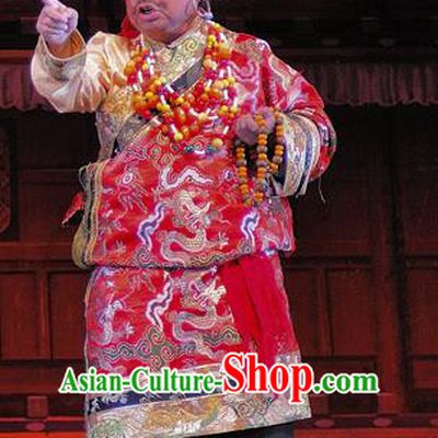 Chen Ai Luo Ding Chinese Sichuan Opera Elderly Male Apparels Costumes and Headpieces Peking Opera Lord Garment Tibetan Chieftain Clothing
