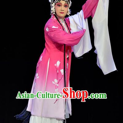 Chinese Sichuan Opera Hua Tan Costumes and Hair Accessories Guiying and Wang Kui Traditional Peking Opera Actress Jiao Guiying Dress Apparels