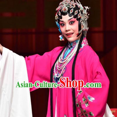 Chinese Sichuan Opera Young Female Costumes and Hair Accessories Divorce Case Traditional Peking Opera Hua Tan Dress Diva Rosy Apparels