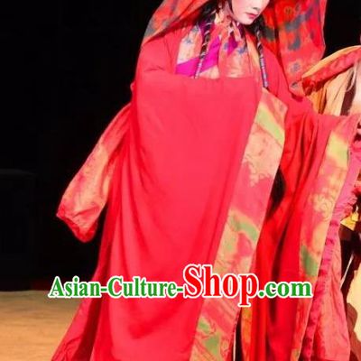 Chinese Sichuan Opera Bride Pu Lan Costumes and Hair Accessories Yu Hai Kuang Chao Traditional Peking Opera Hua Tan Red Dress Actress Apparels