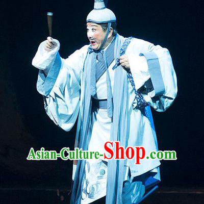Hui Lan Ji Chinese Sichuan Opera Clown Apparels Costumes and Headpieces Peking Opera Chou Role Garment Clothing
