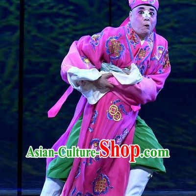 Zhao Jintang Chinese Ping Opera Bully Song Cheng Garment Costumes and Headwear Pingju Opera Treacherous Male Apparels Clown Clothing
