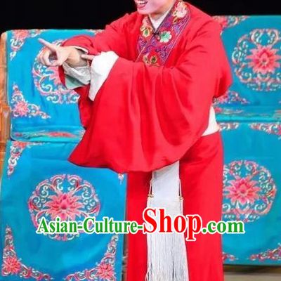Fen Xiang Ji Chinese Sichuan Opera Clown Apparels Costumes and Headpieces Peking Opera Chou Role Garment Young Male Clothing