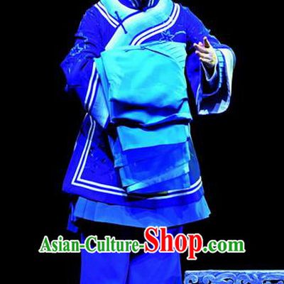 Chinese Ping Opera Elderly Female Apparels Costumes and Headpieces Jin E Traditional Pingju Opera Foster Woman Dress Garment