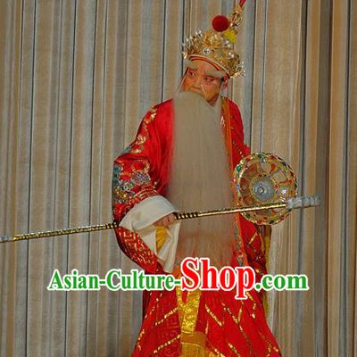 The Legend of White Snake Chinese Sichuan Opera Monk Fa Hai Apparels Costumes and Headpieces Peking Opera Elderly Male Garment Buddhist Abbot Clothing