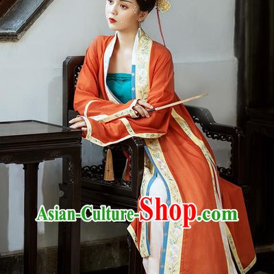 Chinese Ancient Imperial Concubine Embroidered Hanfu Dress Traditional Song Dynasty Court Women Historical Costumes Complete Set