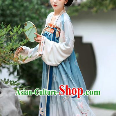 Chinese Ancient Noble Infanta Embroidered Hanfu Dress Traditional Tang Dynasty Royal Princess Historical Costumes Court Lady Garment