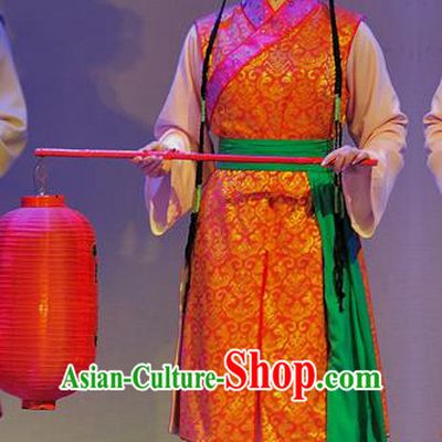 Chinese Sichuan Opera Maid Lady Garment Costumes and Hair Accessories Traditional Peking Opera Xiaodan Xue Baochai Dress Servant Girl Apparels